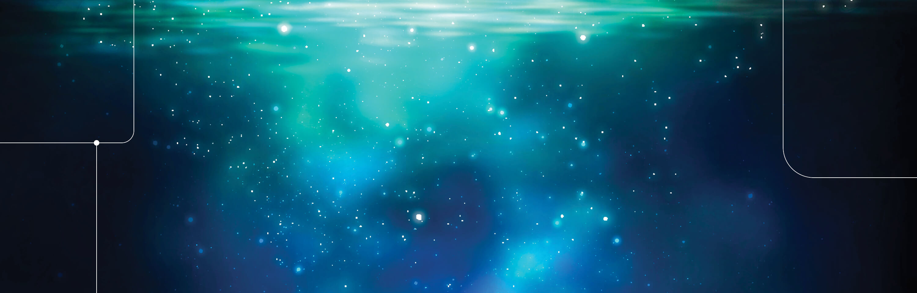 Abstract blue and green colors evoking water with bubbles